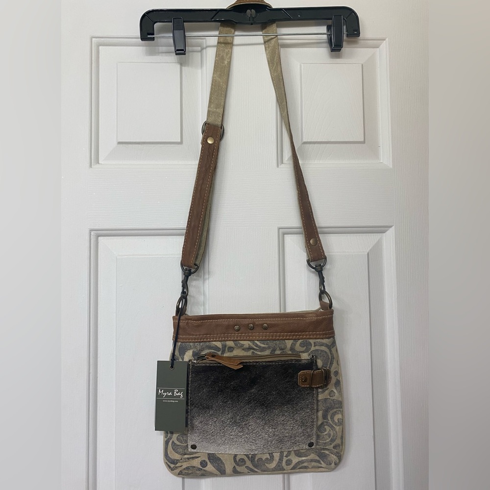Myra Bag crossbody / satchel purse with cowhide - NWT